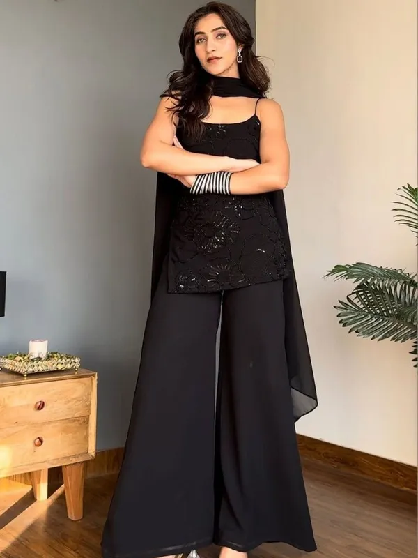 Black_Georgette_Palazzo_Suit_Set_For_Women