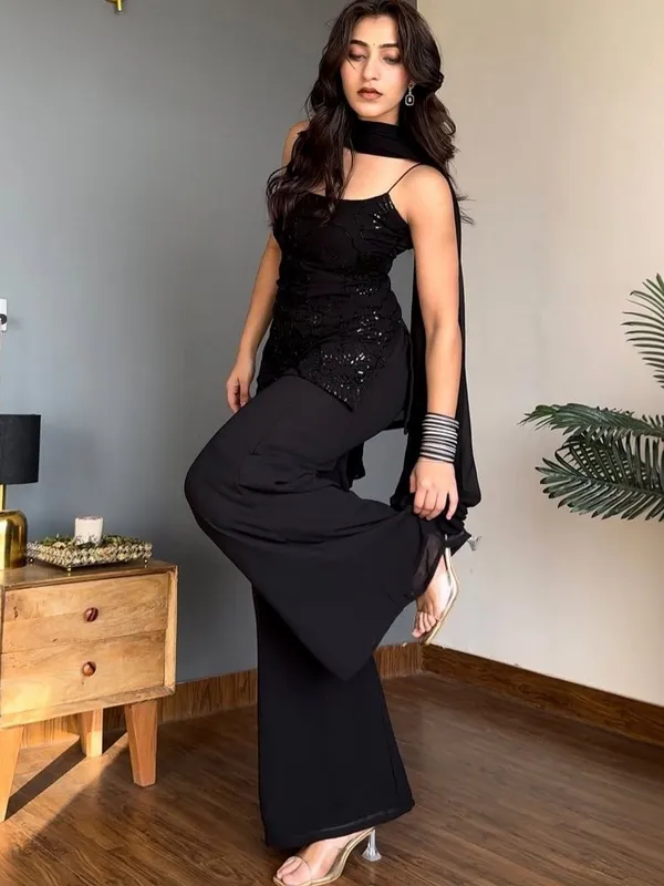 Black_Georgette_Palazzo_Suit_Set_For_Women
