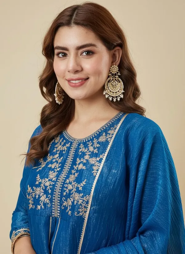 Royal_Blue_Georgette_Kurta_Palazzo_Dupatta_Set_For_Women