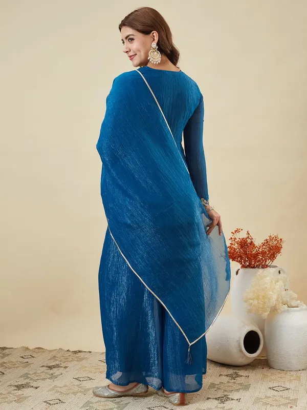 Royal_Blue_Georgette_Kurta_Palazzo_Dupatta_Set_For_Women