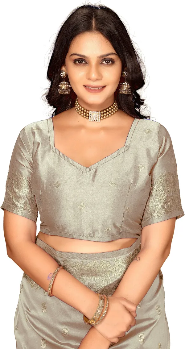FLUIT_LESVETEMENTS_Floral_Print_Banarasi_Silk_Blend_Saree_with_Unstitched_Blouse_(Cream)