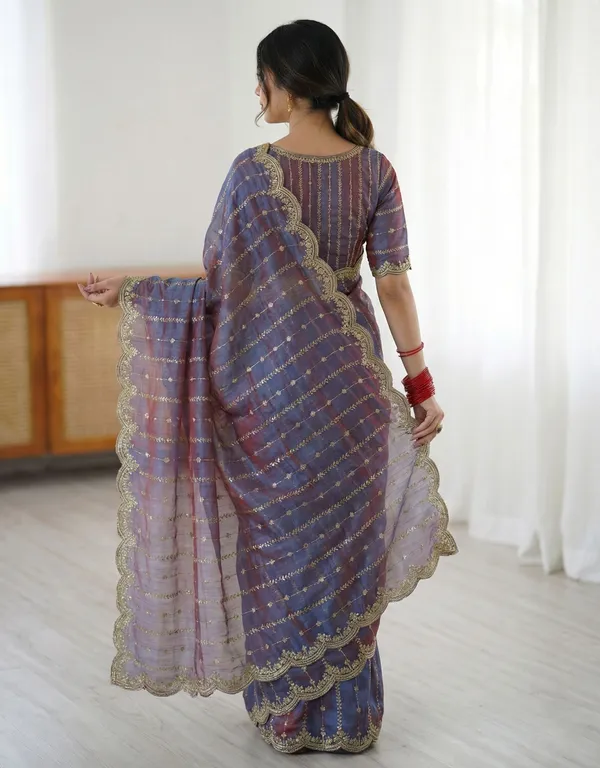 FLUIT_LESVETEMENTS_Embroidered_Bollywood_Satin_Saree_with_Unstitched_Blouse_(Grey)
