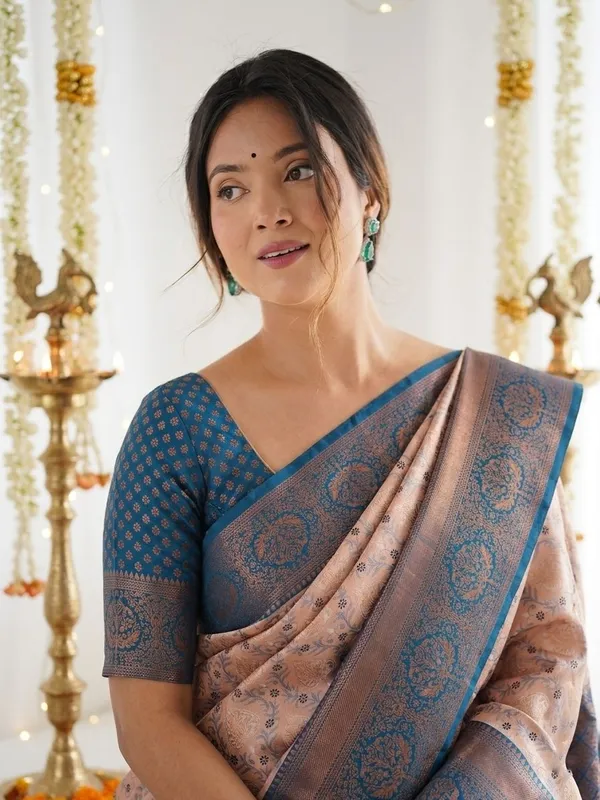 FLUIT_LESVETEMENTS_Woven_Banarasi_Pure_Silk_Saree_with_Unstitched_Blouse_(Pink)