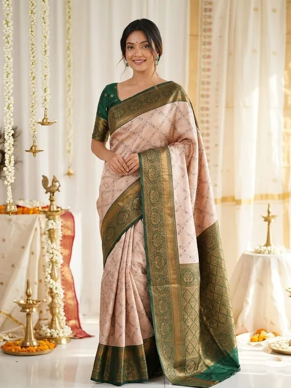FLUIT_LESVETEMENTS_Woven_Banarasi_Pure_Silk_Saree_with_Unstitched_Blouse_(Pink)