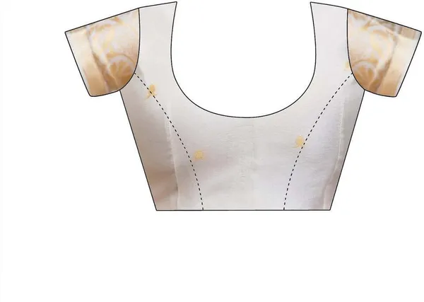 FLUIT_LESVETEMENTS_Floral_Print_Kanjivaram_Jacquard_Saree_with_Unstitched_Blouse_(White)
