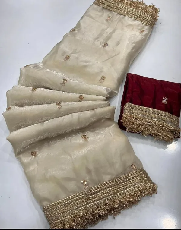 FLUIT_LESVETEMENTS_Embroidered_Bollywood_Satin_Saree_with_Unstitched_Blouse_(White)