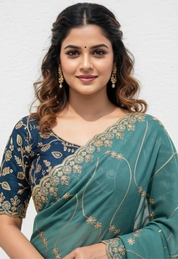 FLUIT_LESVETEMENTS_Embroidered_Bollywood_Georgette_Saree_with_Unstitched_Blouse_(Light_Blue)