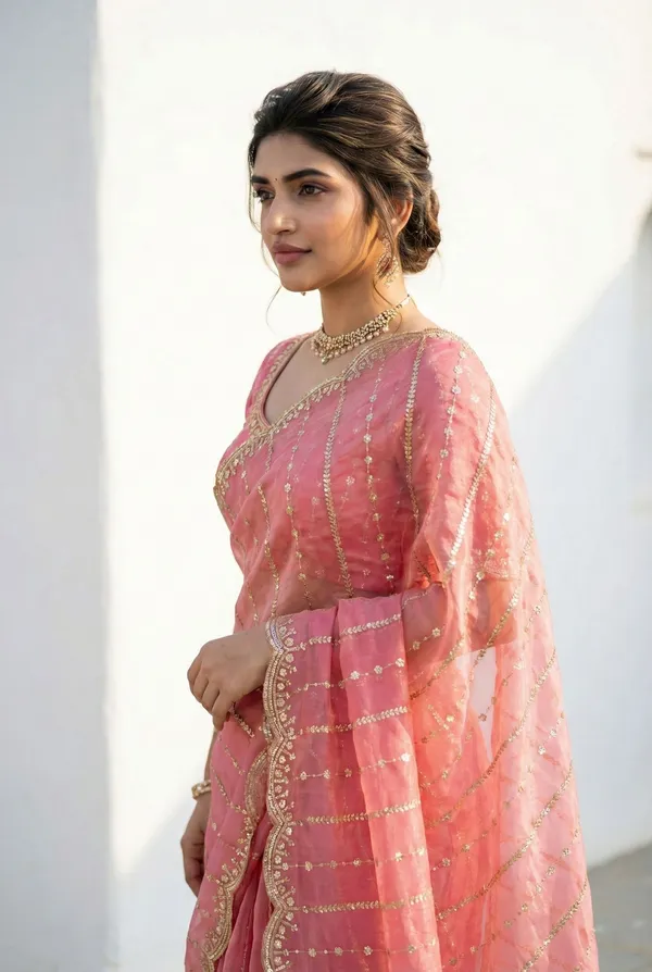 FLUIT_LESVETEMENTS_Embroidered_Bollywood_Satin_Saree_with_Unstitched_Blouse_(Pink)