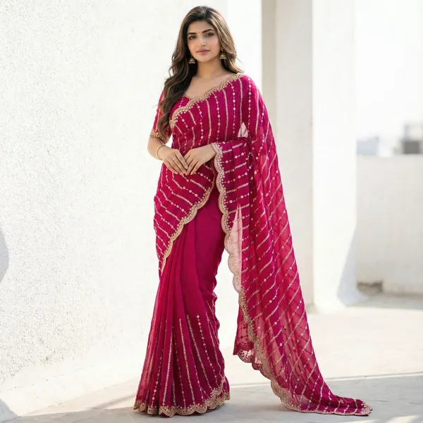 FLUIT_LESVETEMENTS_Embroidered_Bollywood_Satin_Saree_with_Unstitched_Blouse_(Pink)
