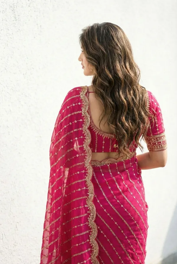 FLUIT_LESVETEMENTS_Embroidered_Bollywood_Satin_Saree_with_Unstitched_Blouse_(Pink)