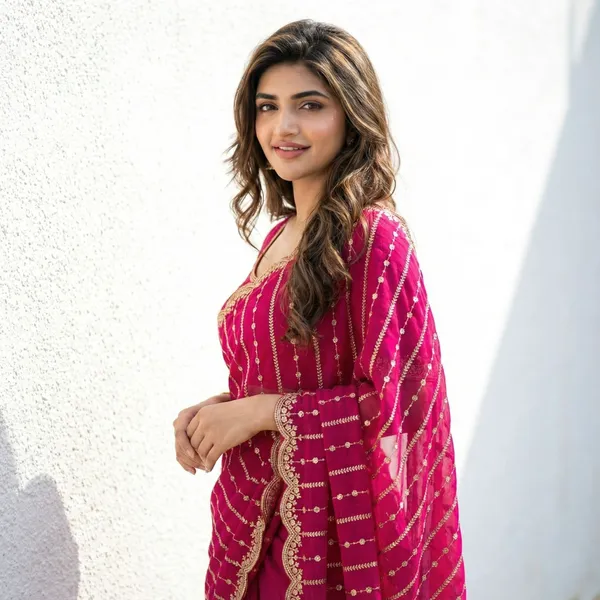 FLUIT_LESVETEMENTS_Embroidered_Bollywood_Satin_Saree_with_Unstitched_Blouse_(Pink)
