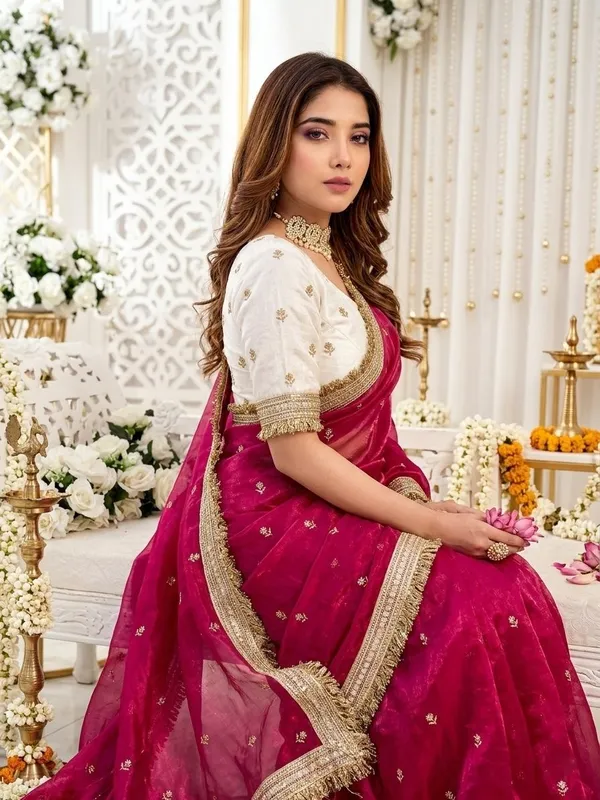 FLUIT_LESVETEMENTS_Embroidered_Bollywood_Satin_Saree_with_Unstitched_Blouse_(Pink)