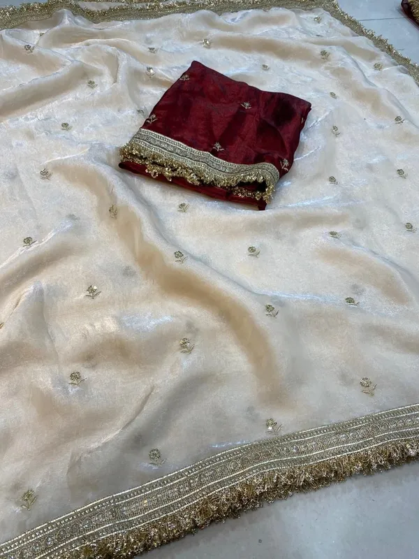 FLUIT_LESVETEMENTS_Embroidered_Bollywood_Satin_Saree_with_Unstitched_Blouse_(White)