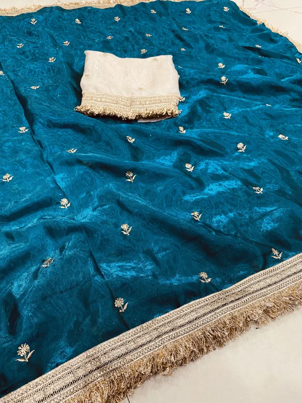 FLUIT_LESVETEMENTS_Embroidered_Bollywood_Satin_Saree_with_Unstitched_Blouse_(Light_Blue)