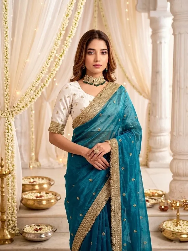 FLUIT_LESVETEMENTS_Embroidered_Bollywood_Satin_Saree_with_Unstitched_Blouse_(Light_Blue)