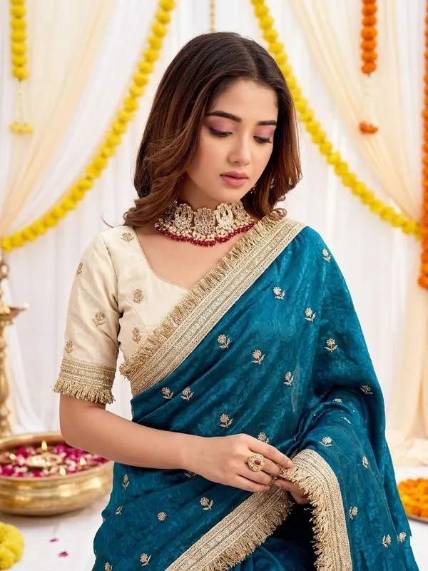FLUIT_LESVETEMENTS_Embroidered_Bollywood_Satin_Saree_with_Unstitched_Blouse_(Light_Blue)