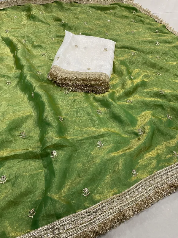 FLUIT_LESVETEMENTS_Embroidered_Bollywood_Satin_Saree_with_Unstitched_Blouse_(Light_Green)