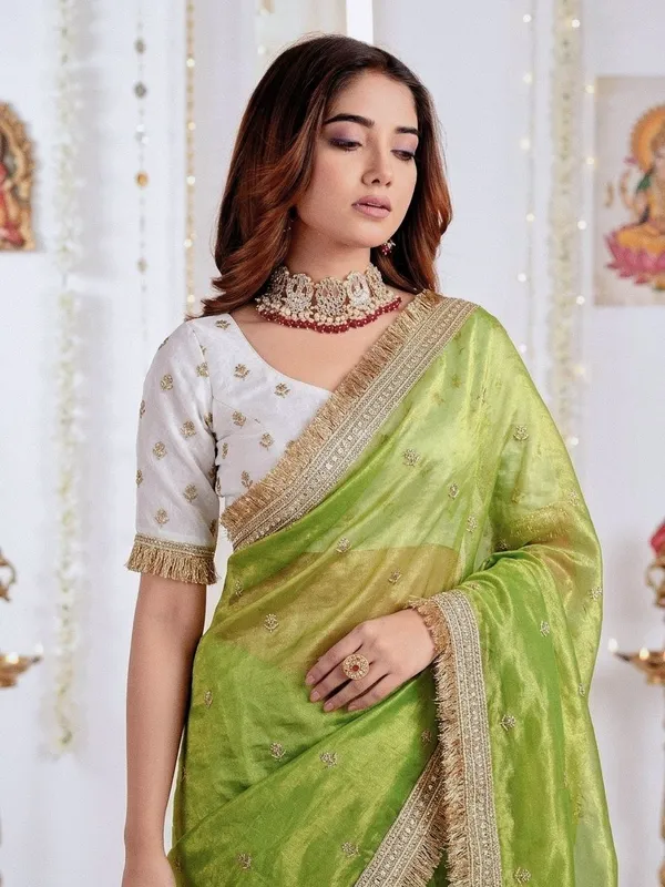 FLUIT_LESVETEMENTS_Embroidered_Bollywood_Satin_Saree_with_Unstitched_Blouse_(Light_Green)