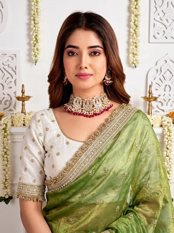 FLUIT_LESVETEMENTS_Embroidered_Bollywood_Satin_Saree_with_Unstitched_Blouse_(Light_Green)