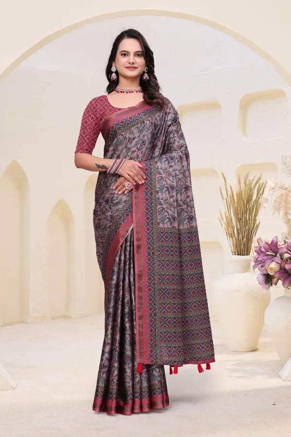 FLUIT_LESVETEMENTS_Printed_Bollywood_Cotton_Blend_Saree_with_Unstitched_Blouse_(Grey)