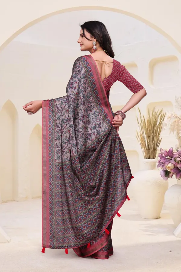 FLUIT_LESVETEMENTS_Printed_Bollywood_Cotton_Blend_Saree_with_Unstitched_Blouse_(Grey)