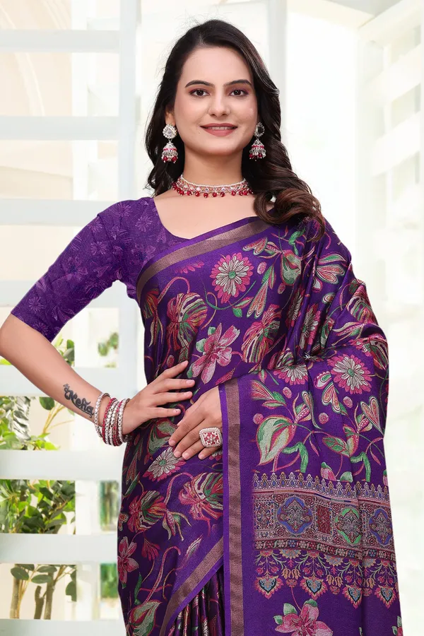 FLUIT_LESVETEMENTS_Printed_Bollywood_Cotton_Blend_Saree_with_Unstitched_Blouse_(Purple)