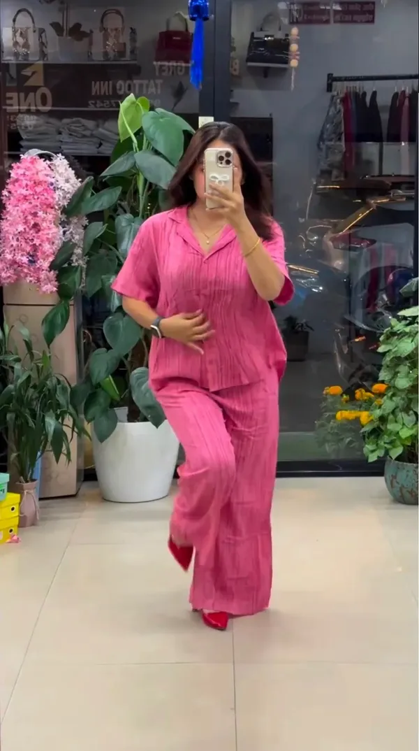 Designer_Pure_Linen_Co_Ord_Set_Pink