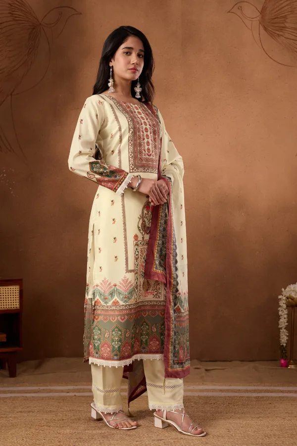 Beige_Floral_Botanical_Printed_Straight_Kurta_Set_For_Women