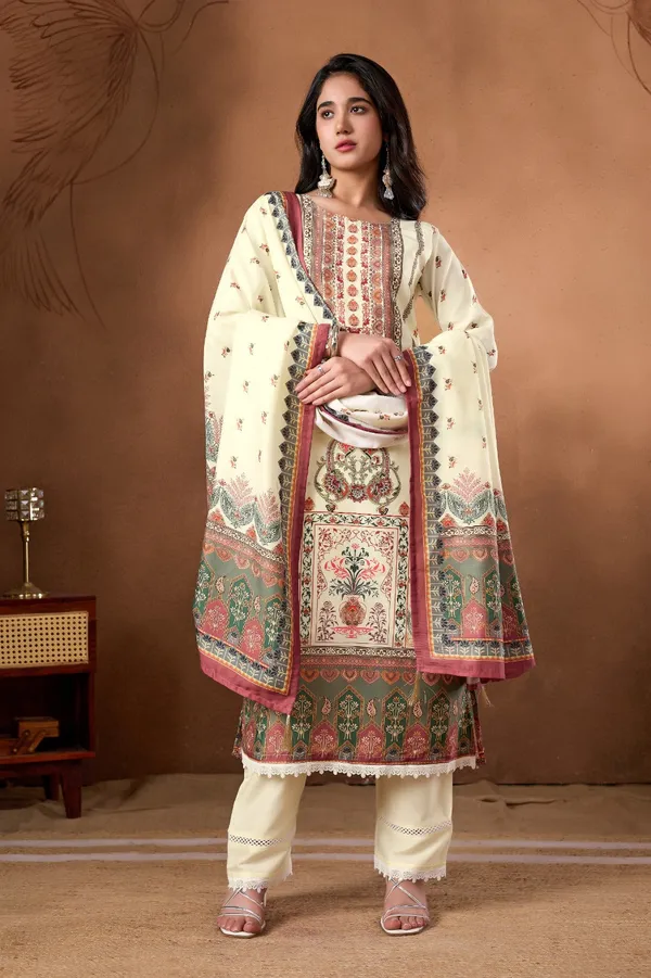 Beige_Floral_Botanical_Printed_Straight_Kurta_Set_For_Women