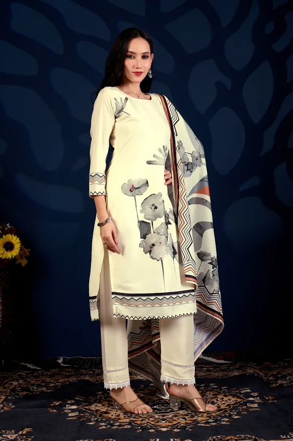 Ivory_Floral_Printed_Anarkali_Cord_Set