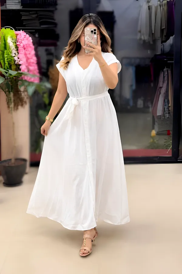 White_Cotton_Button-Down_Maxi_Dress_For_Women