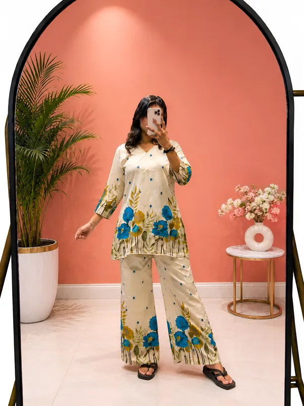 Beige_Rayon_Floral_Printed_Co-Ord_Set_For_Women