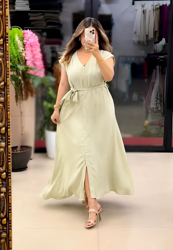 Green_Cotton_Button-Down_Maxi_Dress_For_Women