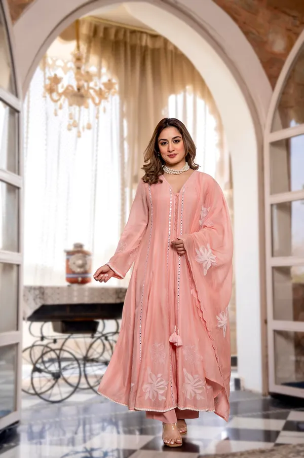 Pink_Chanderi_silk_Kurta_set