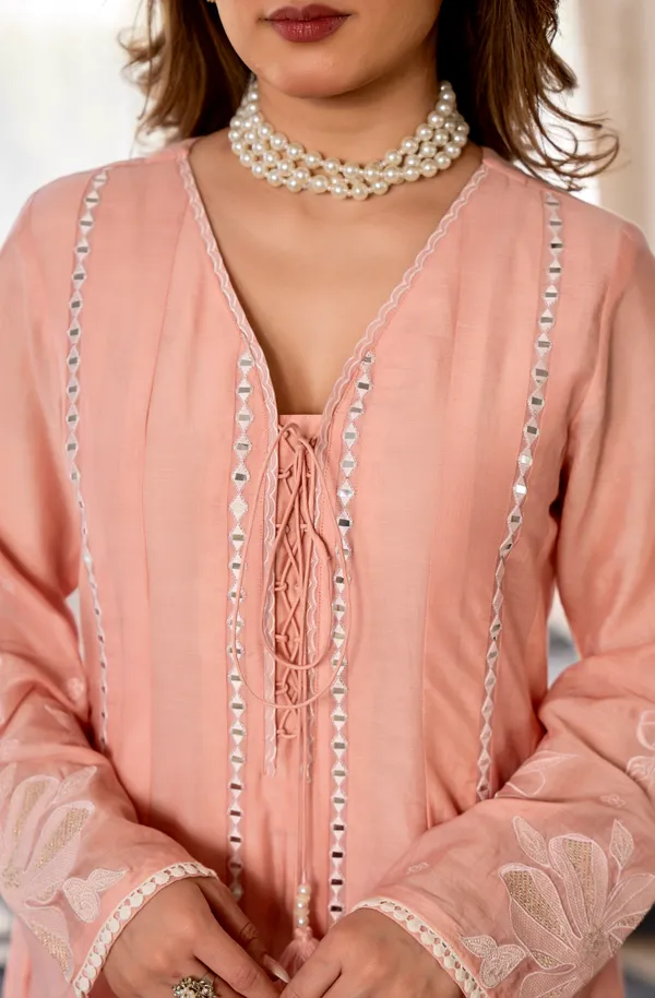 Pink_Chanderi_silk_Kurta_set