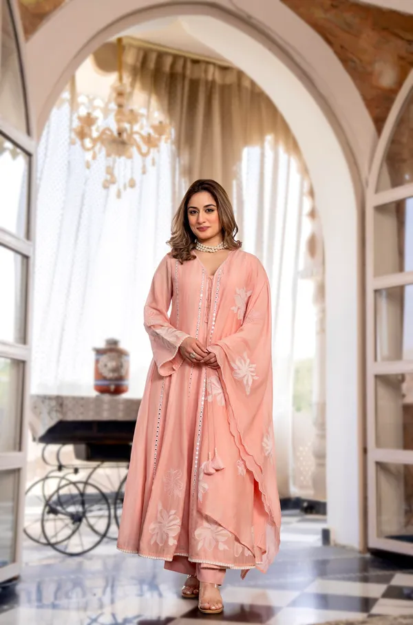 Pink_Chanderi_silk_Kurta_set