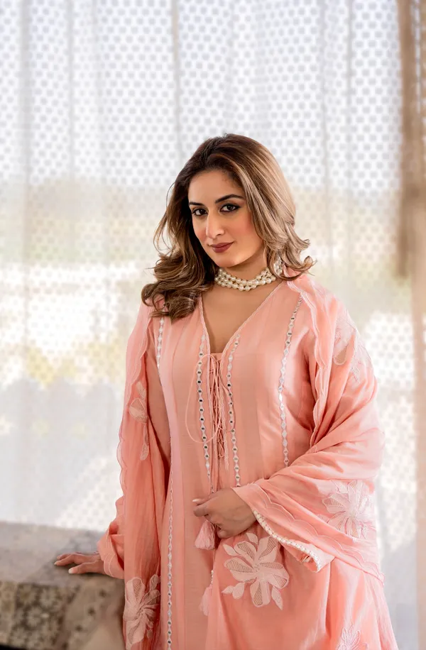Pink_Chanderi_silk_Kurta_set