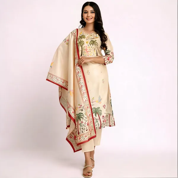 Pink_Viscose_Assam_Silk_Kurta_Set_For_Women