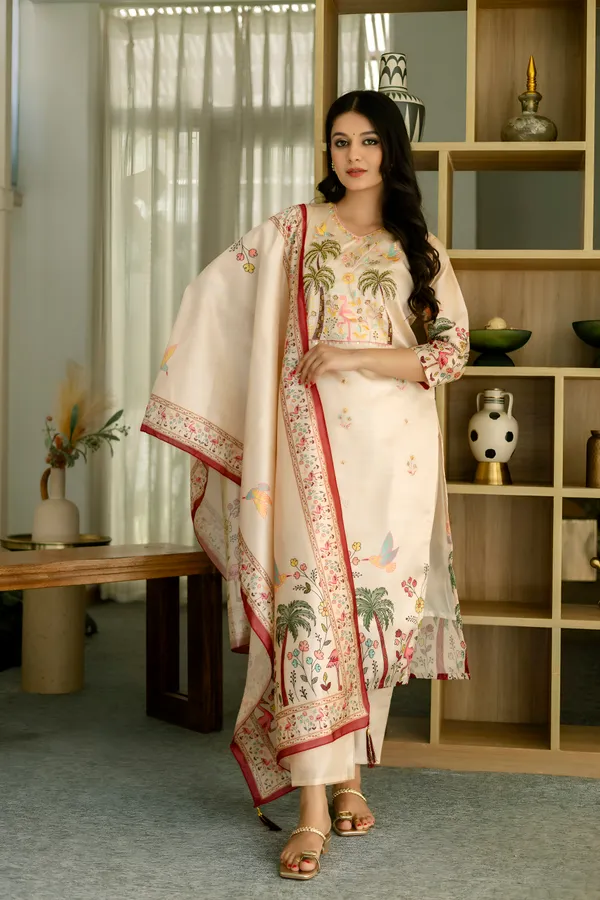 Pink_Viscose_Assam_Silk_Kurta_Set_For_Women