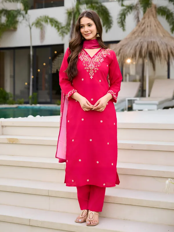 Pink_Roman_Silk_Kurta_set