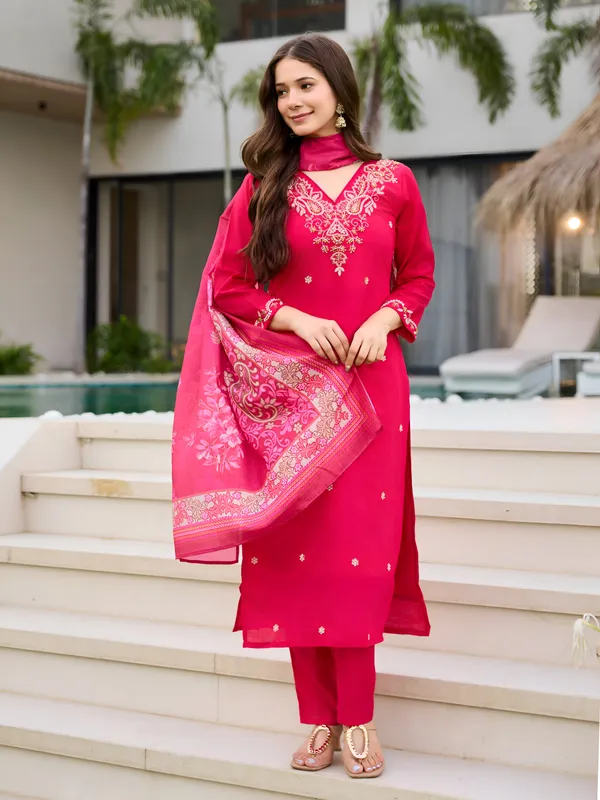 Pink_Roman_Silk_Kurta_set