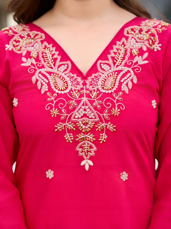 Pink_Roman_Silk_Kurta_set