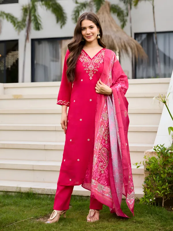 Pink_Roman_Silk_Kurta_set