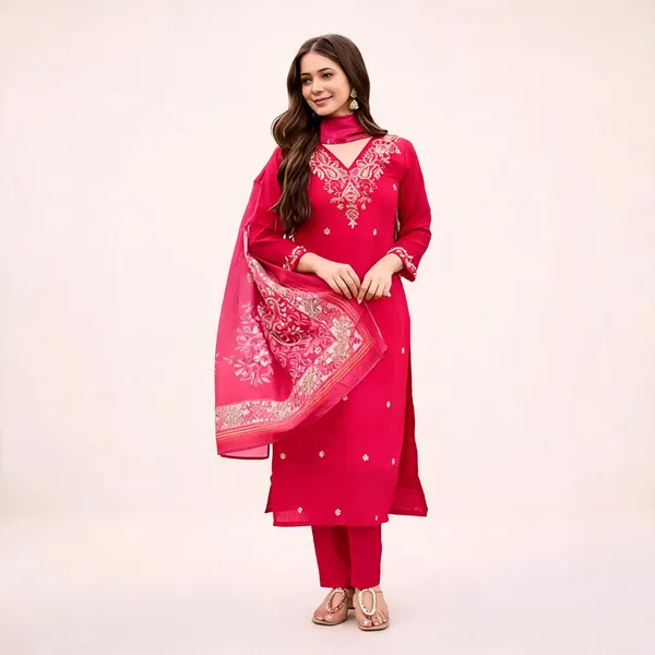 Pink_Roman_Silk_Kurta_Set_For_Women