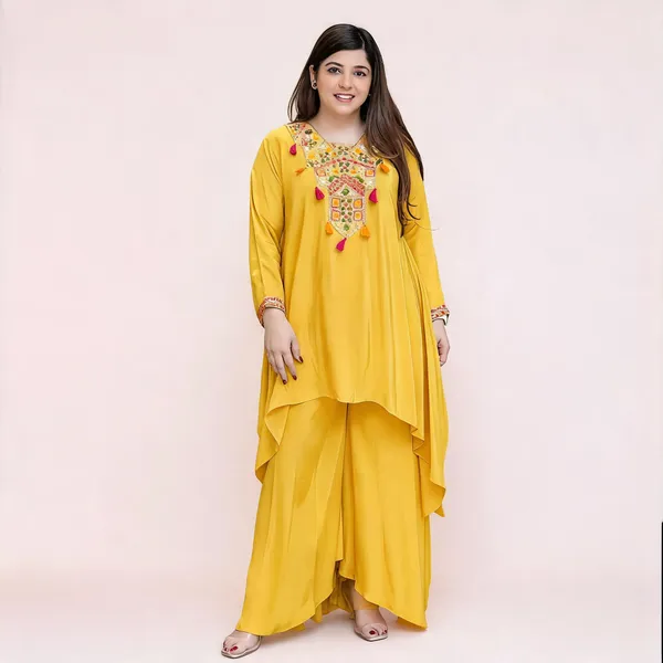 Yellow_French_Crepe_Co-Ord_Set_For_Women