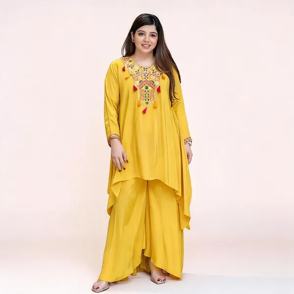 Yellow_French_Crepe_Co-Ord_Set_For_Women