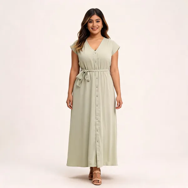 Green_Cotton_Button-Down_Maxi_Dress_For_Women