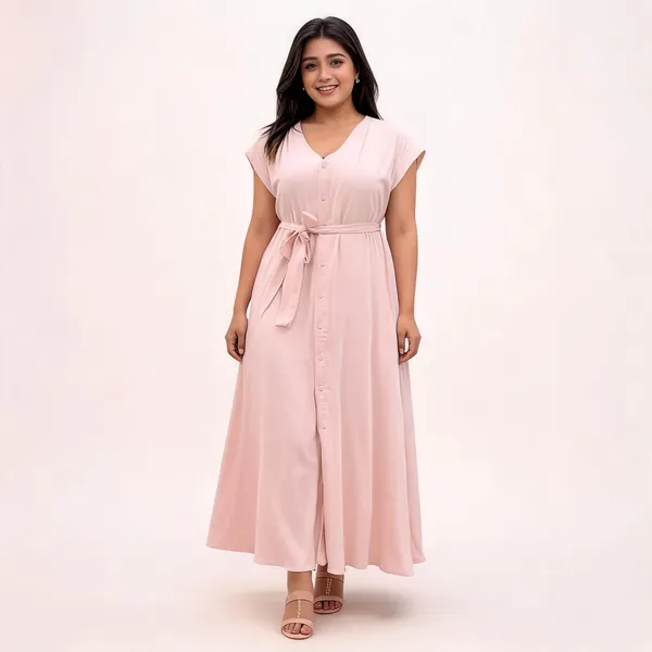 Pink_Pure_Cotton_Maxi_Dress_For_Women