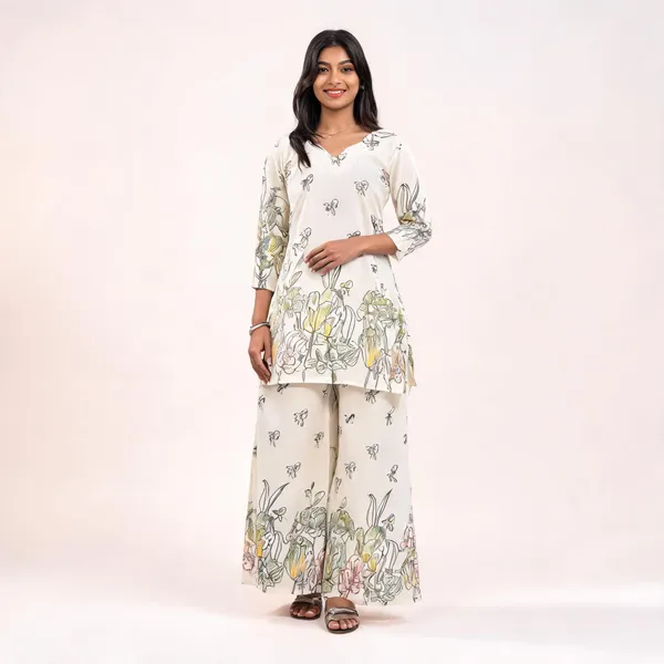 White_Rayon_Floral_Printed_Co-Ord_Set_For_Women