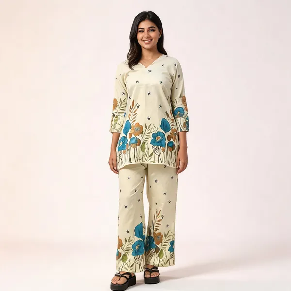 Beige_Rayon_Floral_Printed_Co-Ord_Set_For_Women